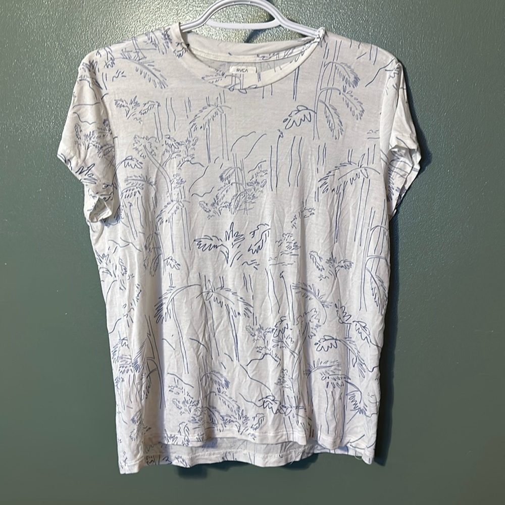 RVCA tshirt top with tropical blue design